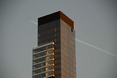 10-08 Plane Flying By One Madison At Sunset New York Madison Square Park.jpg